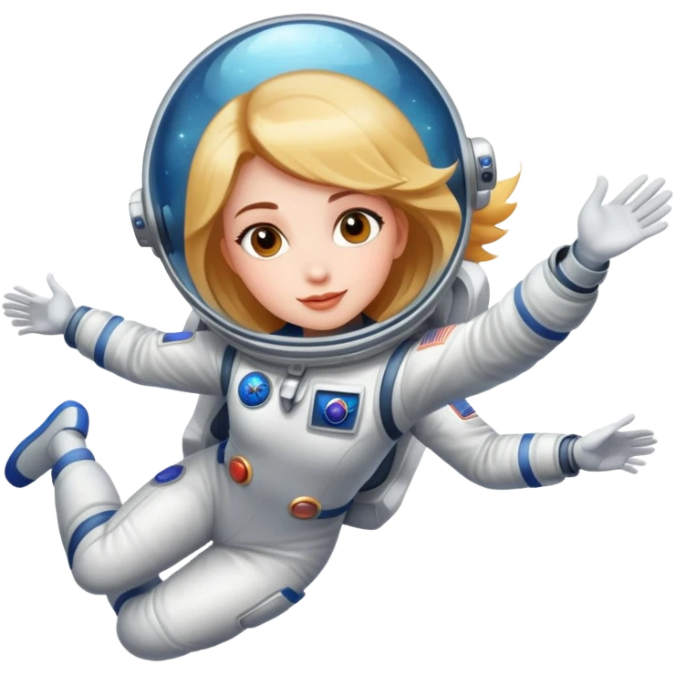 beautiful girl flying to space emoji