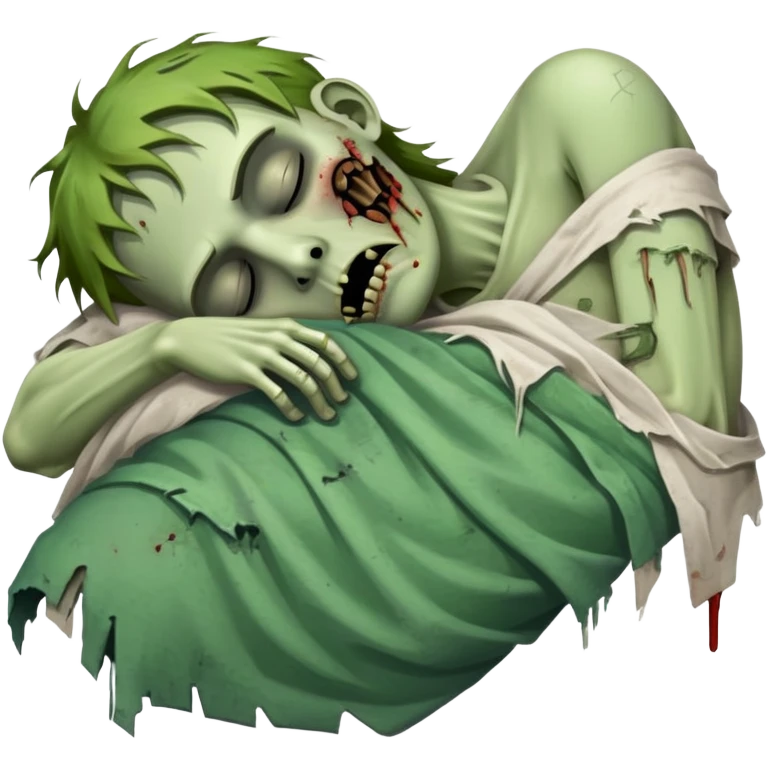 sleeping zombie with zzz emoji