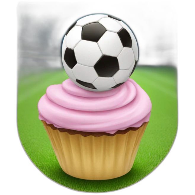 Happy soccer cupcake emoji