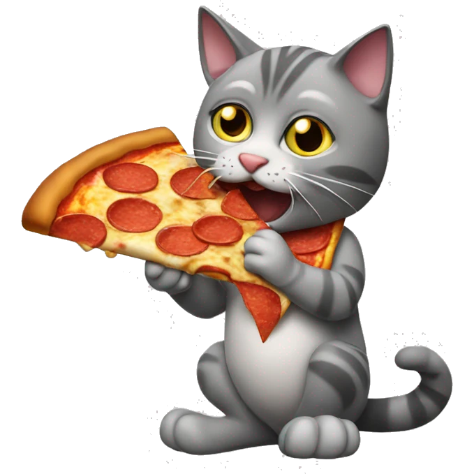 The cat eating pizza emoji