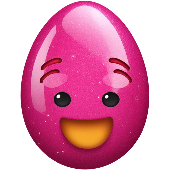 Hot pink eggs and bacon with glitter  emoji