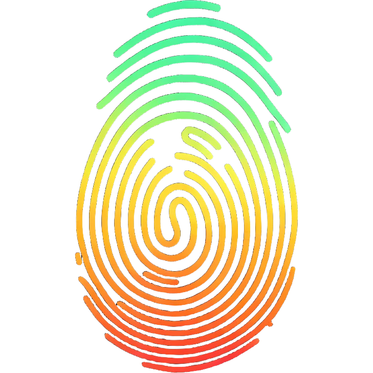 fingerprint with a glowing effect representing teesür emoji