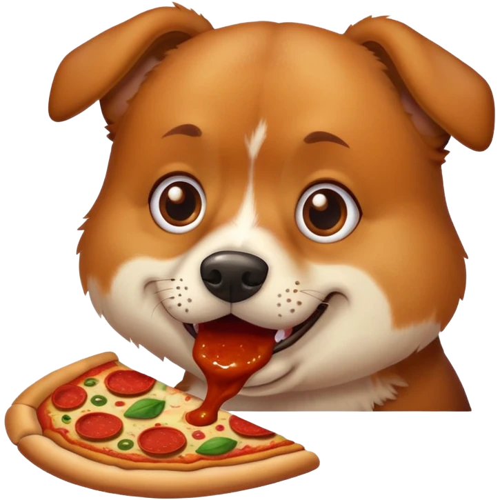 Dog eating pizza  emoji
