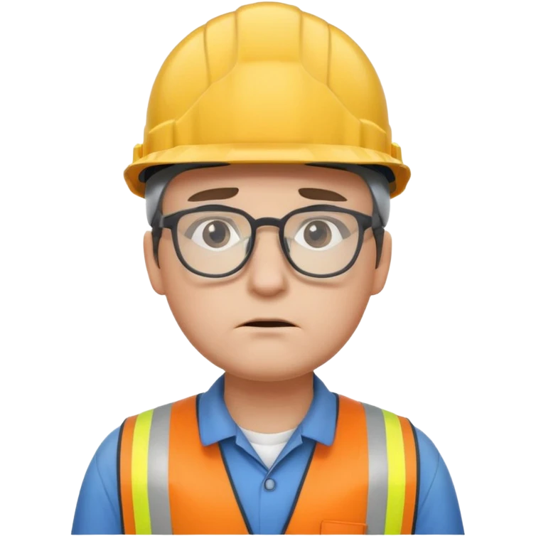 engineer with glasses looking really sad emoji