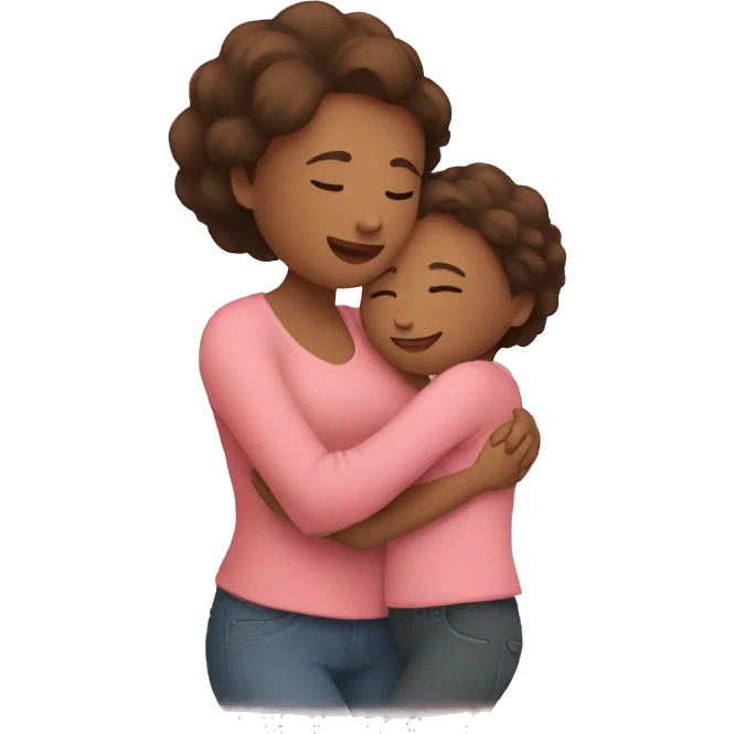 Mom daughter hugging  emoji