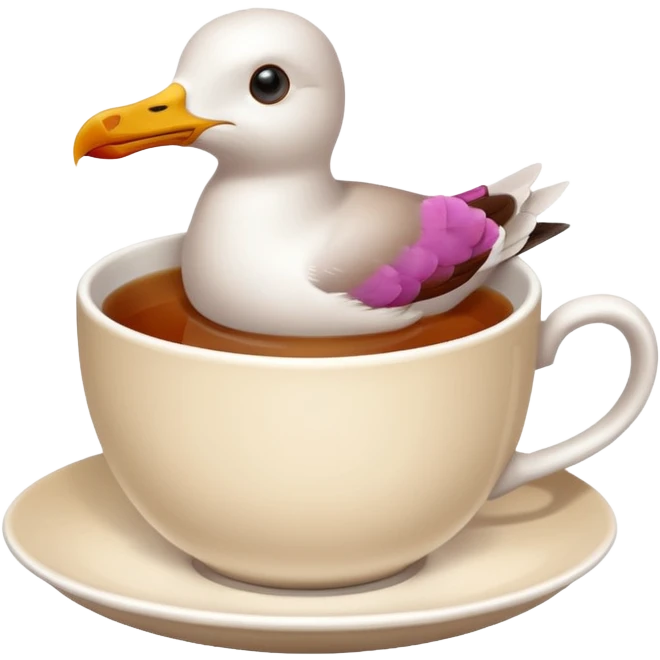seagull in a cup of tea emoji