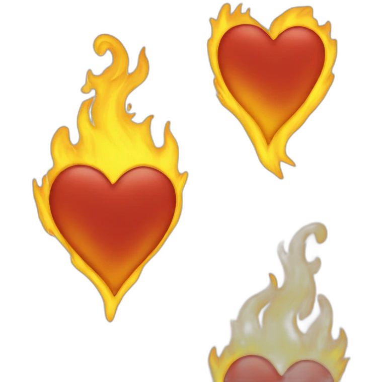 Yellow Heart with fire emoji