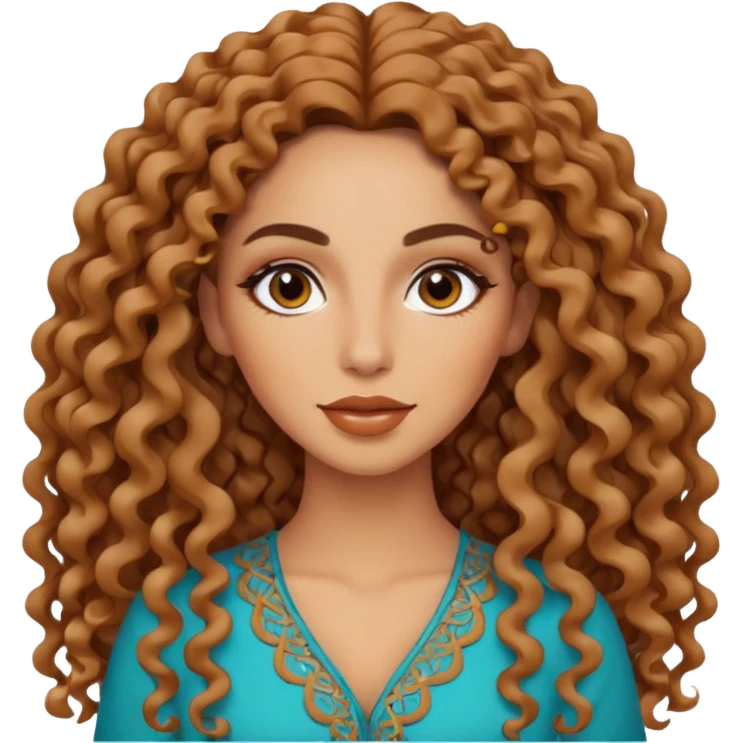 92i make up with long cruly hair morrocan emoji