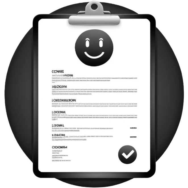 resume with checkmark, simple, clear emoji