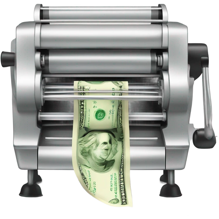Pasta machine printing money  emoji