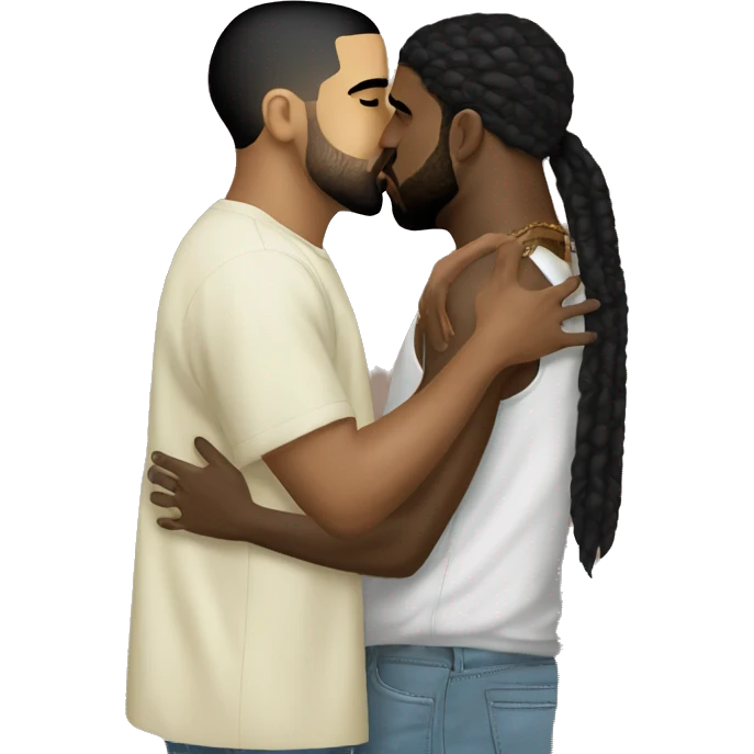 drake kissing kanye west emoji