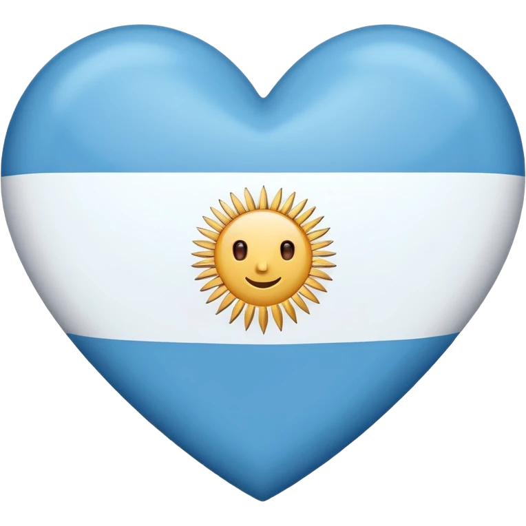 Un corazon con la bandera argentina  en forma de emojin emoji