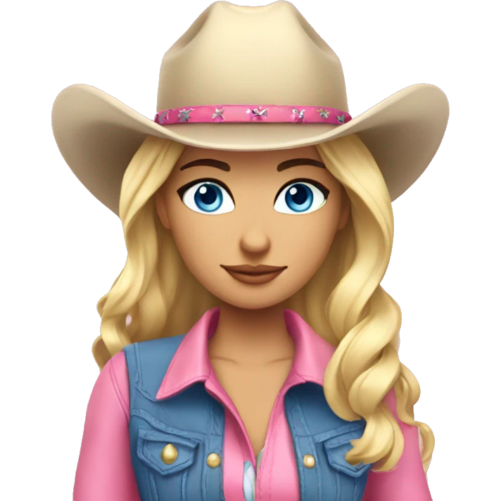 blonde cute blue eyes cowgirl pink outfit stunning emoji