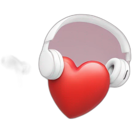 Heart earphone emoji
