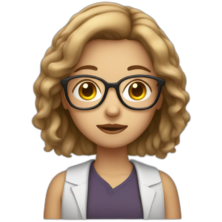 girl with light brown hair and glasses who is sick emoji