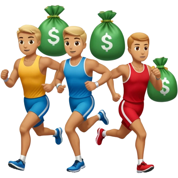 Men running with moneybag emoji