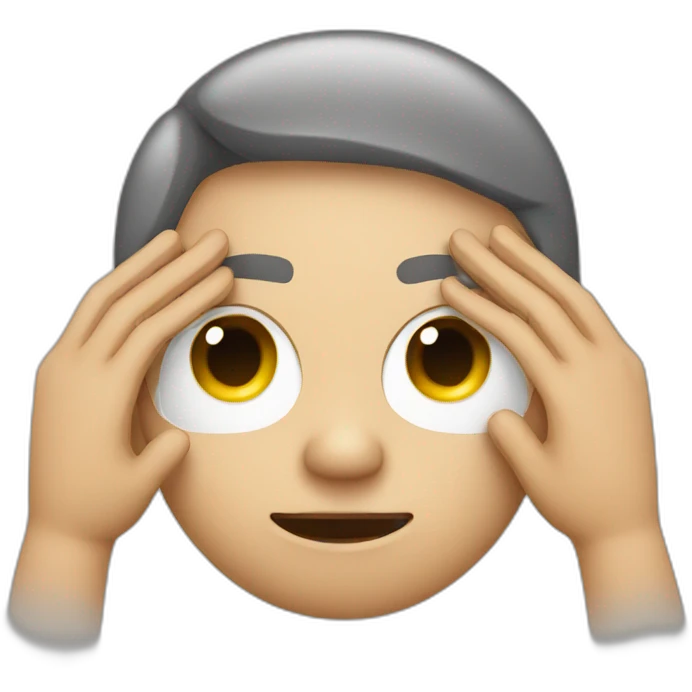 Person with hands in the eyes emoji