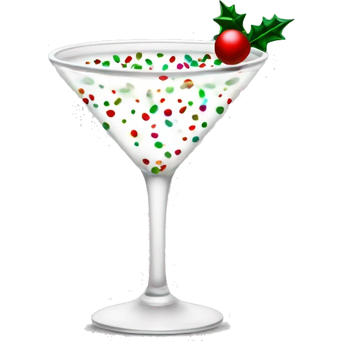 white colored martini with christmas sprinkles rim no background emoji