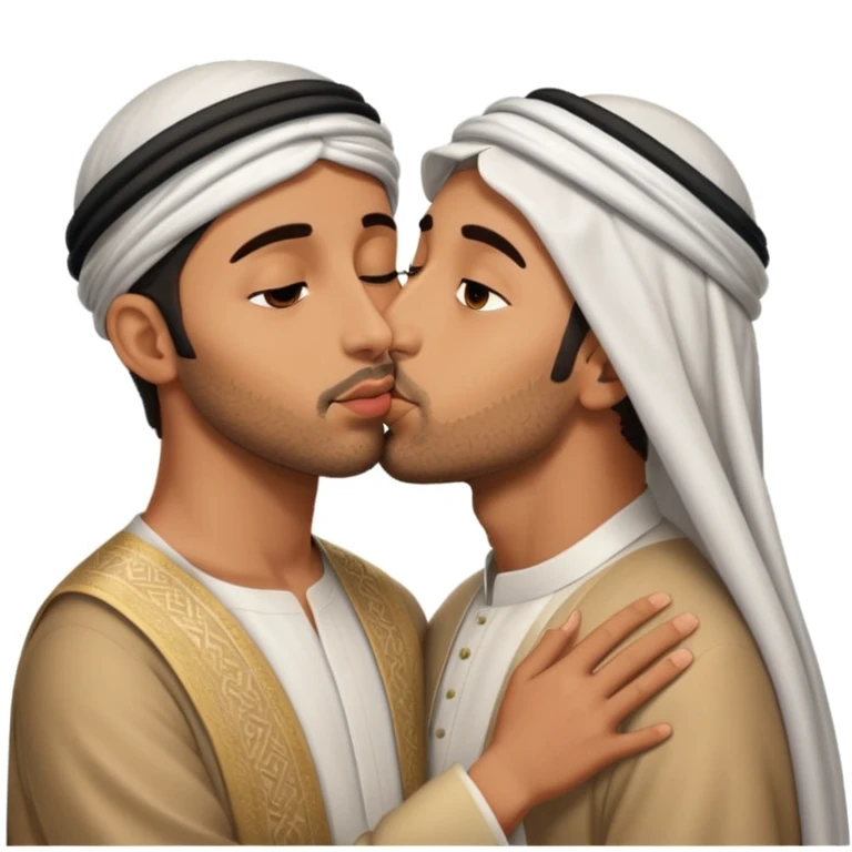 Arab man kiss man emoji