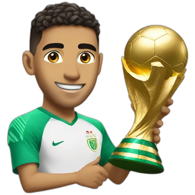 hakimi holds a world cup emoji