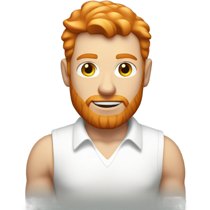 ginger wearing white shirt with small muscles  emoji