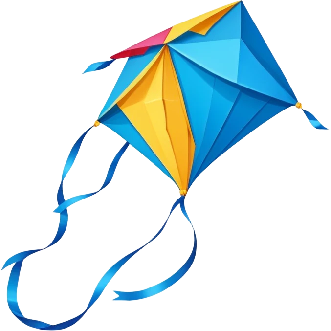 single kite flying in the sky emoji