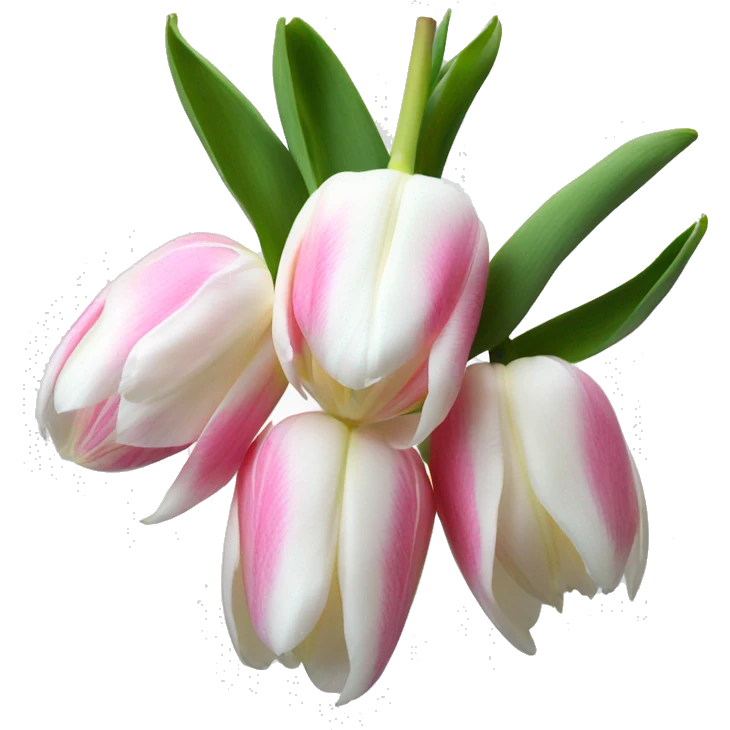 a bouquet of white and light pink tulips  emoji