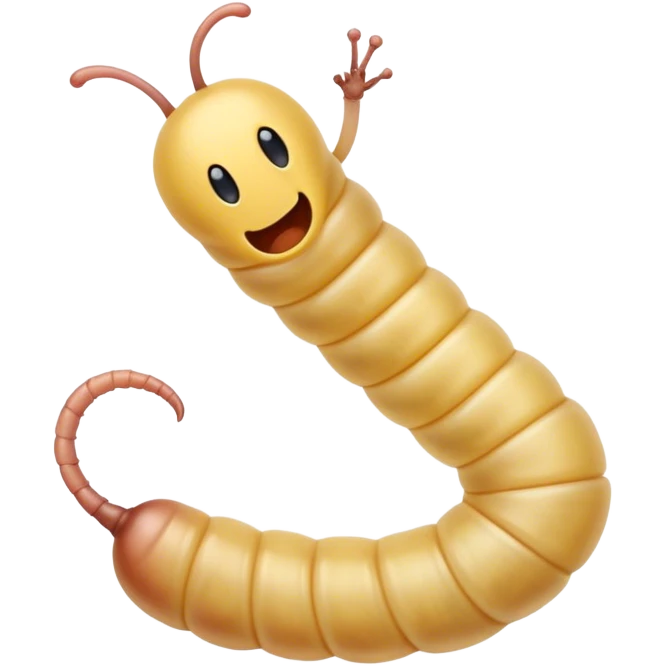 very long twisting long wriggling maggot moving towards camera first person perspective emoji