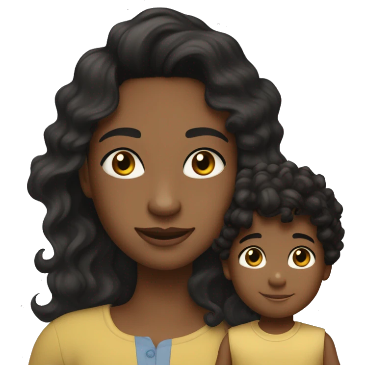 me with my 4-year-old son. I’m a Colombian woman with long wavy black hair and hazel eyes. My son, mixed French, Congolese, and Colombian, has slightly darker skin, curly hair on top, short sides, and black eyes.” emoji