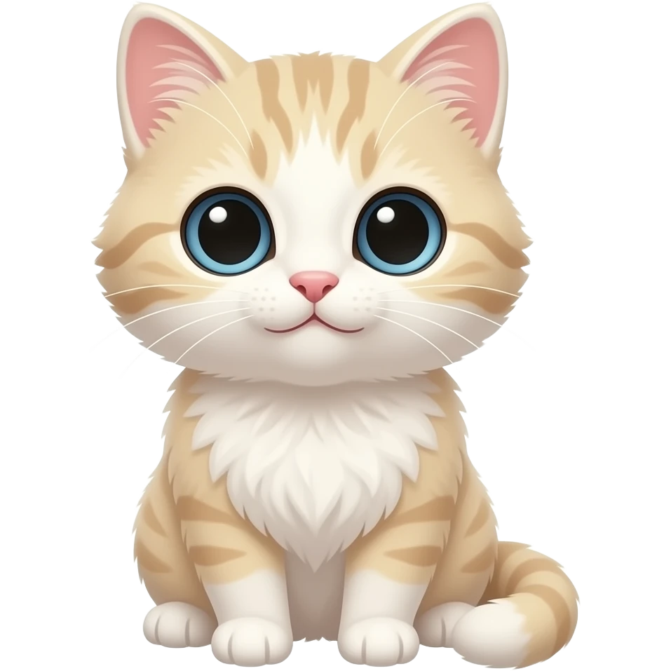 котенок молочного цвета, похожий на зефирку emoji