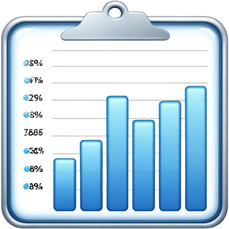 ios style emoji for report sheet consisting multiple graph/ charts with sparkle around the report , no numbers or text emoji