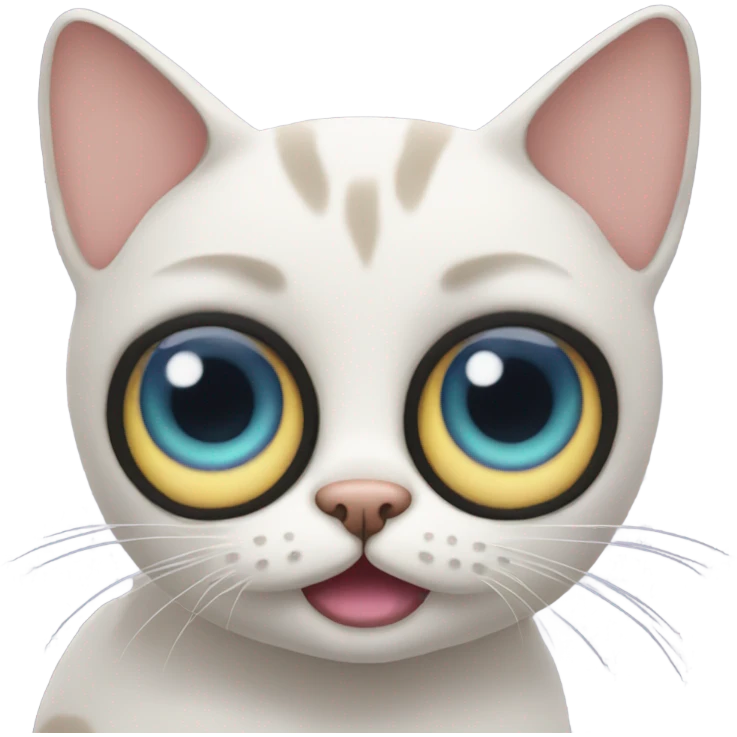 Cat with three eyeballs emoji