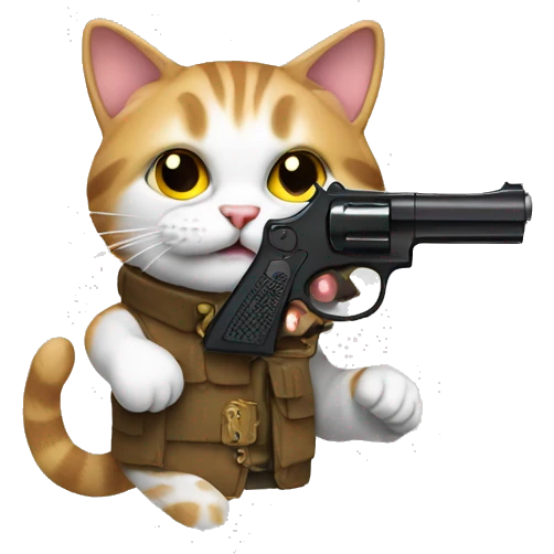 Cat with pistol emoji