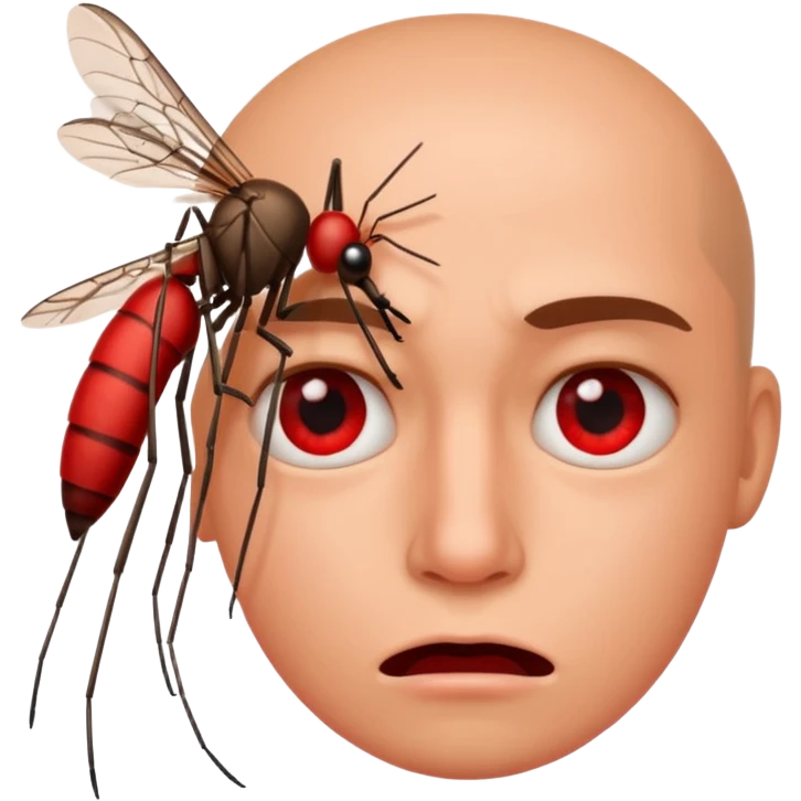 Mosquito that bites a human on the face emoji