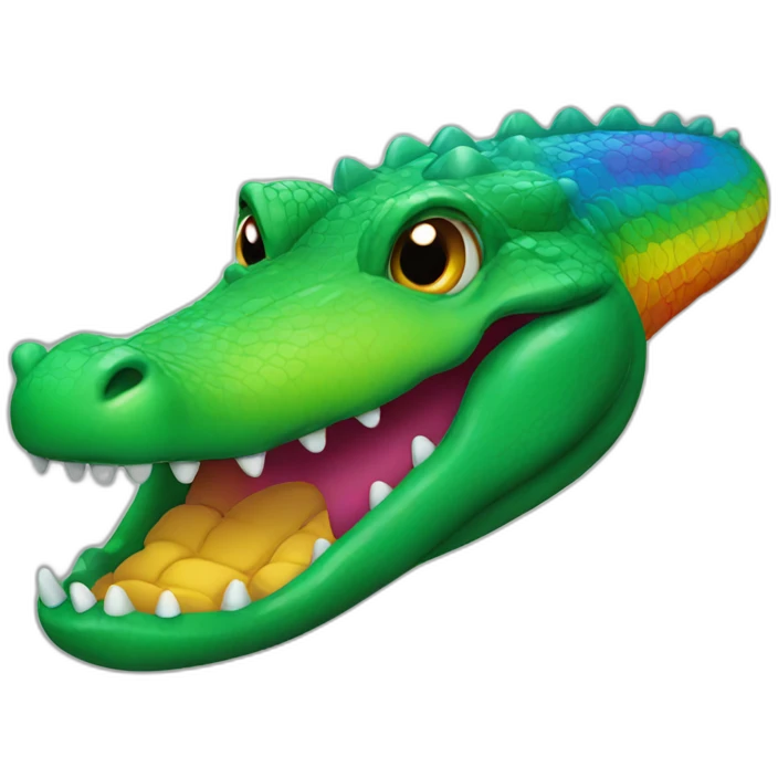 Rainbow alligator emoji