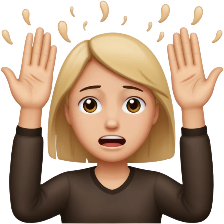someone crying with their hands in the air emoji