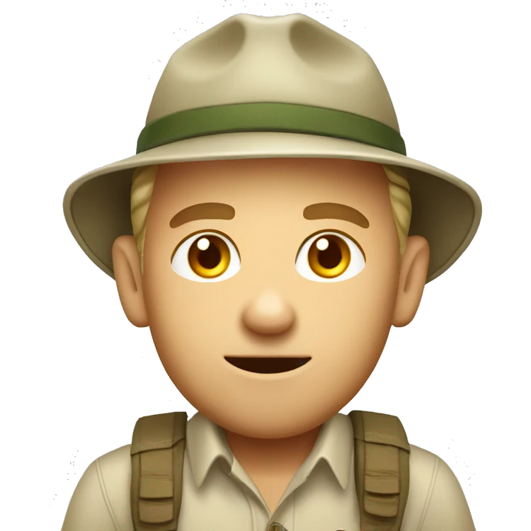 timid White South African safari guide emoji