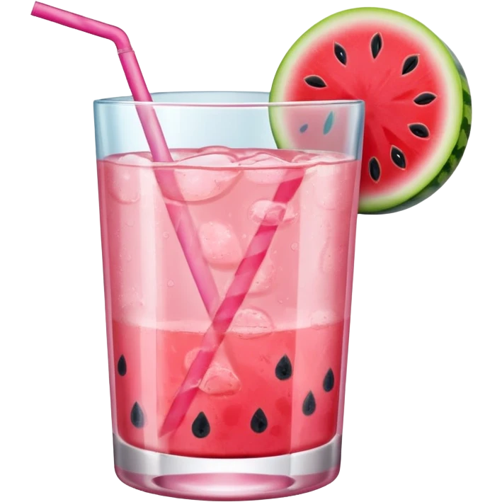 pink lemonade in glass with slice of watermelon on rim emoji