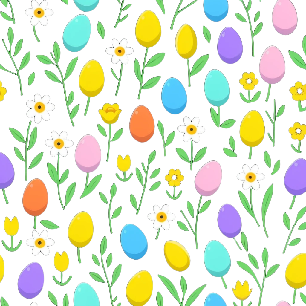 spring flowers and Easter eggs emoji