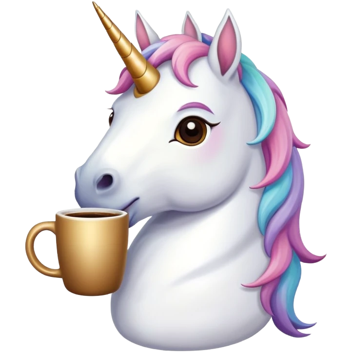 Unicorn and coffe emoji