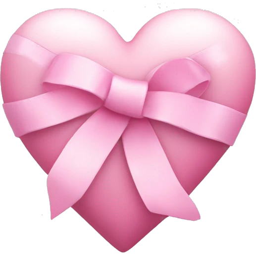 white heart with pink ribbon  emoji