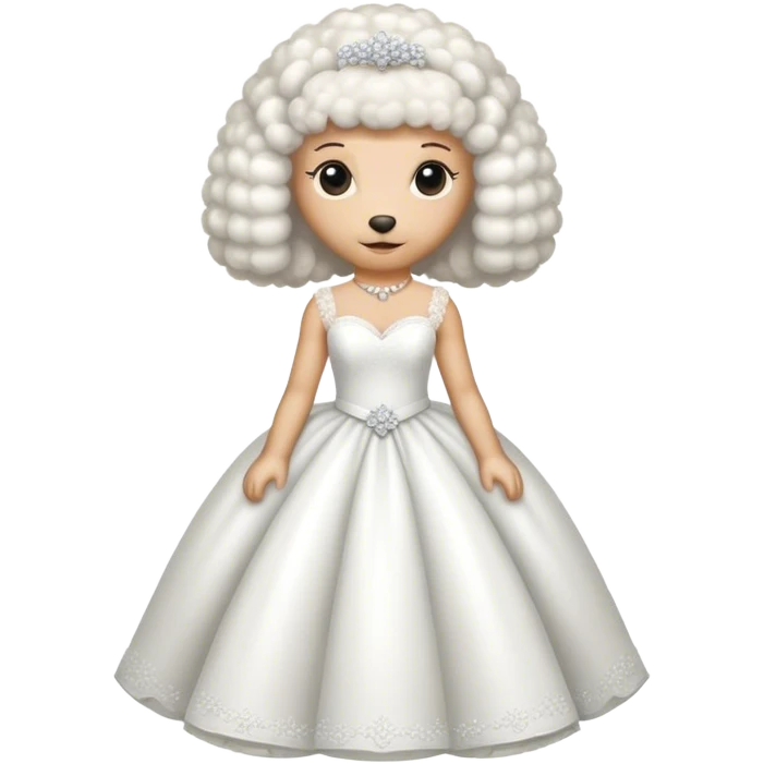 Poodle wearing a white wedding dress  emoji