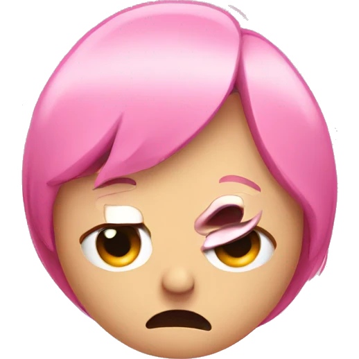 Crying pink emoji emoji