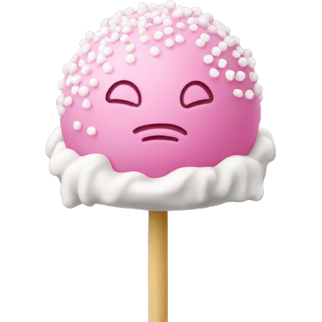 pink cake pop with round white sprinkles  emoji