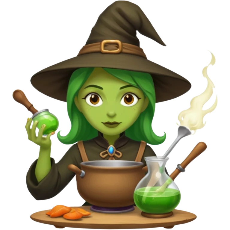 green witch cooking potion emoji