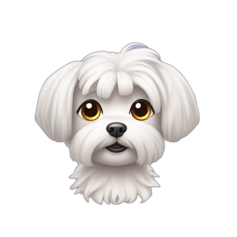 Maltese with hair tied up emoji
