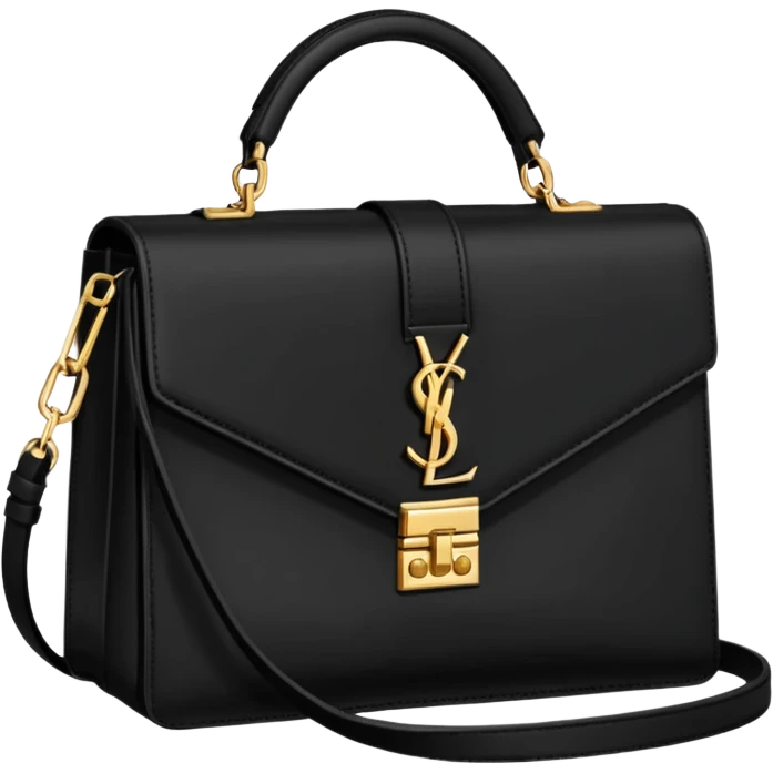 YSL handbag black gold emoji