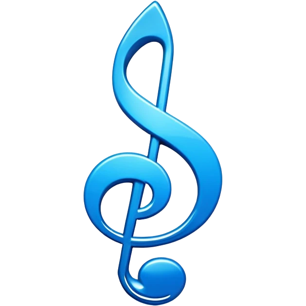 3D blue music icon logo note  no background unique  emoji