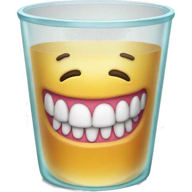 dentures in glass cup emoji
