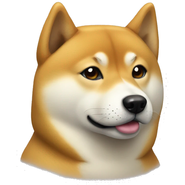 full-face portrait of shiba in hoodi. emoji